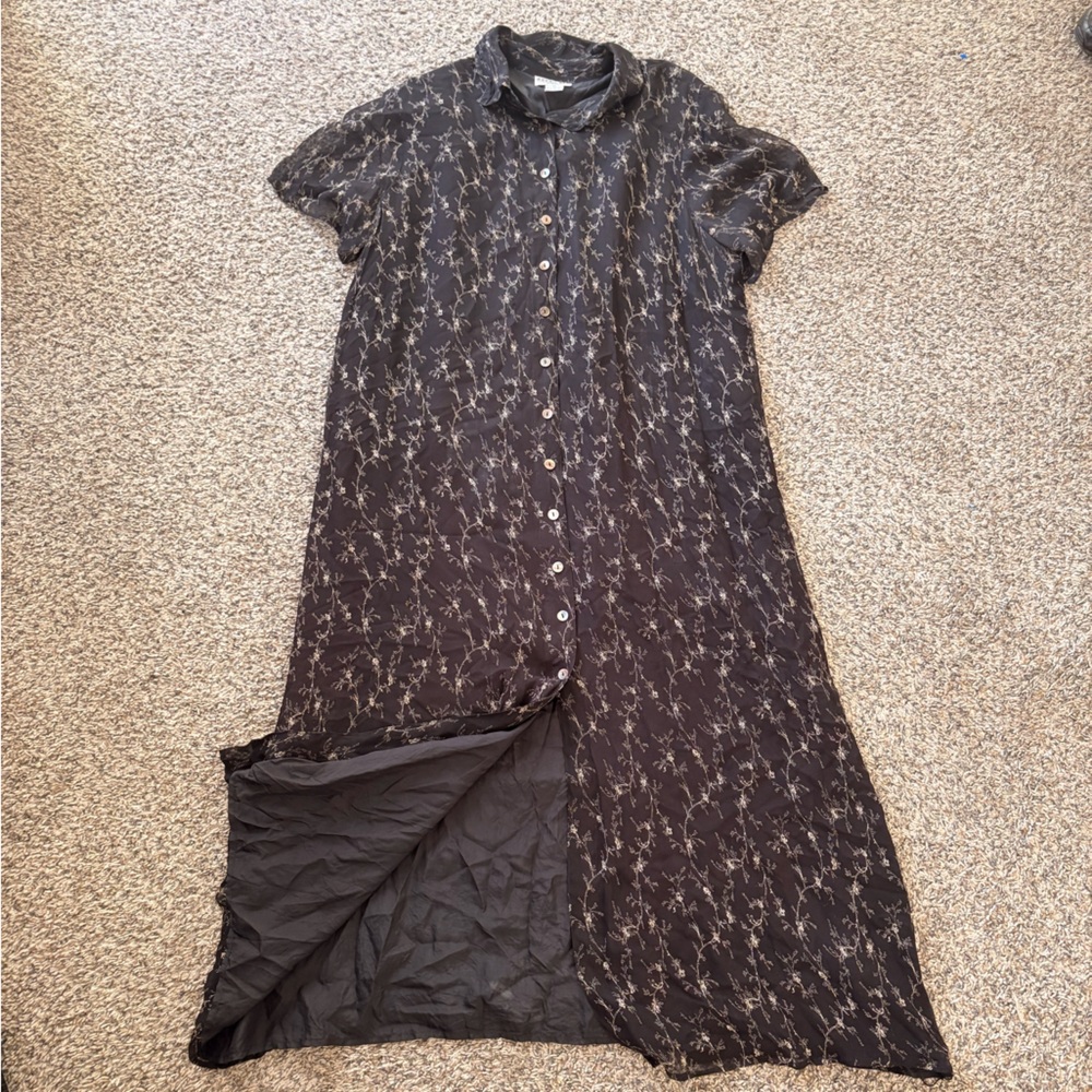 Robbie Bee Black Dress with Floral Pattern